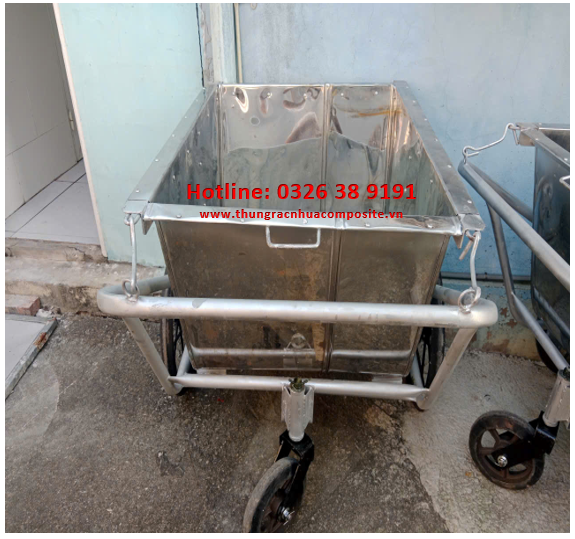 Xe thu gom rác 500l inox