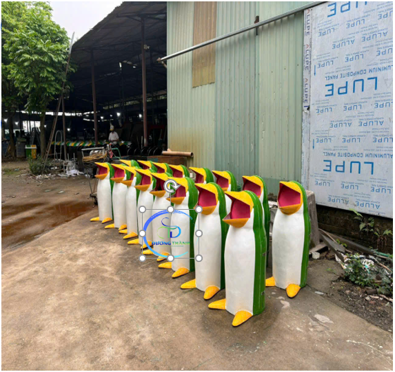 thùng rác composite hình chim