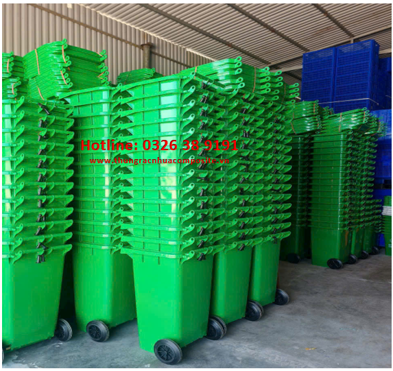 thùng rác nhựa 60l, 90l, 120l, 240l, 660l Hà Nội
